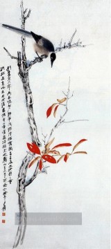 Chang dai chien Vogel auf Baum alte China Tinte Ölgemälde